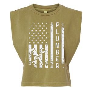 Plumber American Flag Plumbing Garment-Dyed Women's Muscle Tee