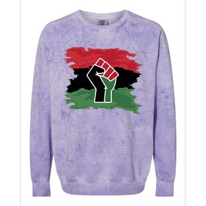 Pan African Flag Black Fist U.N.I.A. Flag Colorblast Crewneck Sweatshirt