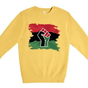 Pan African Flag Black Fist U.N.I.A. Flag Premium Crewneck Sweatshirt