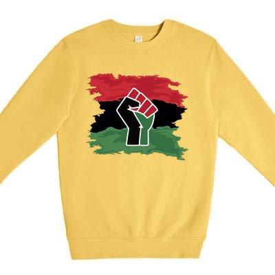 Pan African Flag Black Fist U.N.I.A. Flag Premium Crewneck Sweatshirt