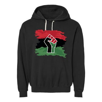 Pan African Flag Black Fist U.N.I.A. Flag Garment-Dyed Fleece Hoodie