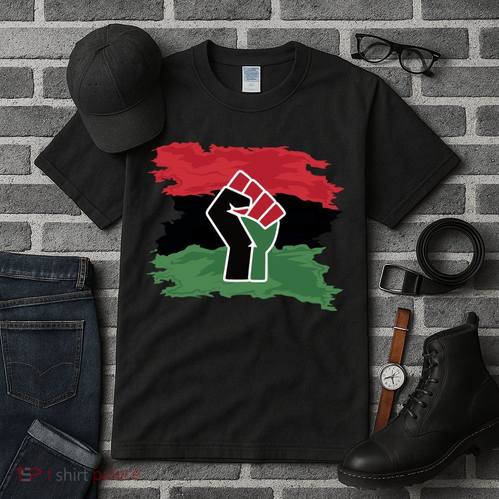 Pan African Flag Black Fist U.N.I.A. Flag Tall T-Shirt