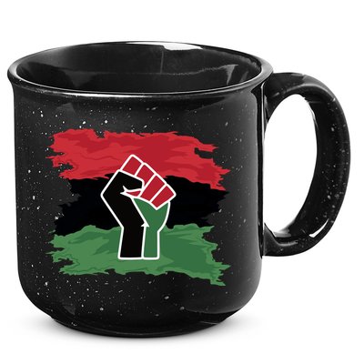 Pan African Flag Black Fist U.N.I.A. Flag 15oz Campfire Ceramic Mug