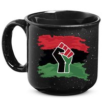 Pan African Flag Black Fist U.N.I.A. Flag 15oz Campfire Ceramic Mug