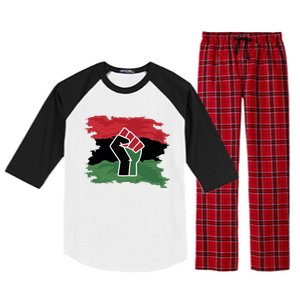 Pan African Flag Black Fist U.N.I.A. Flag Raglan Sleeve Pajama Set