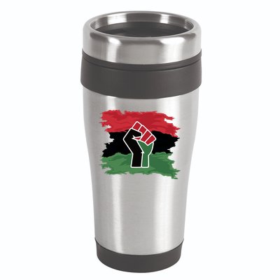 Pan African Flag Black Fist U.N.I.A. Flag 16oz Travel Tumbler