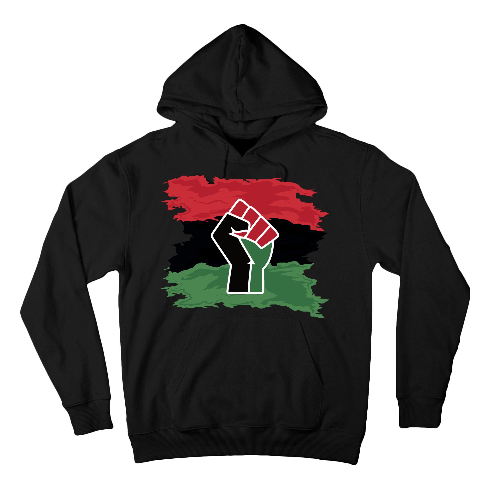 Pan African Flag Black Fist U.N.I.A. Flag Tall Hoodie