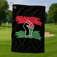 Pan African Flag Black Fist U.N.I.A. Flag Golf Towel