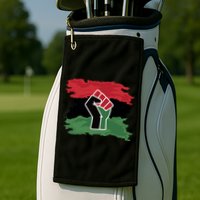 Pan African Flag Black Fist U.N.I.A. Flag Golf Towel