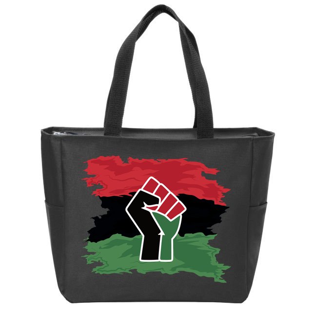 Pan African Flag Black Fist U.N.I.A. Flag Zip Tote Bag
