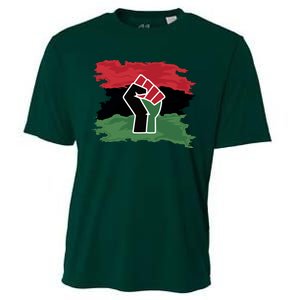 Pan African Flag Black Fist U.N.I.A. Flag Cooling Performance Crew T-Shirt