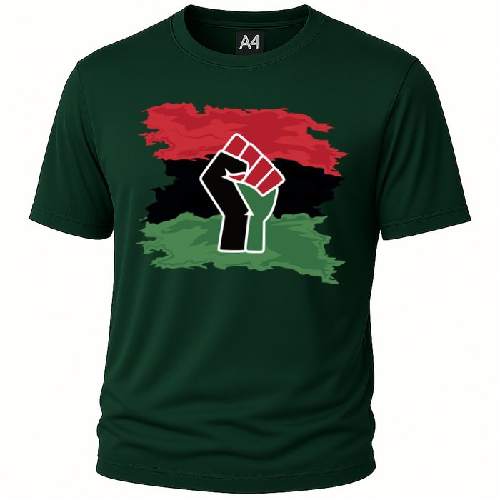 Pan African Flag Black Fist U.N.I.A. Flag Cooling Performance Crew T-Shirt
