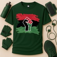 Pan African Flag Black Fist U.N.I.A. Flag Cooling Performance Crew T-Shirt