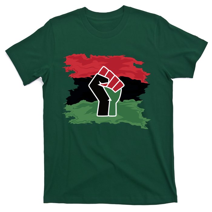 Pan African Flag Black Fist U.N.I.A. Flag T-Shirt