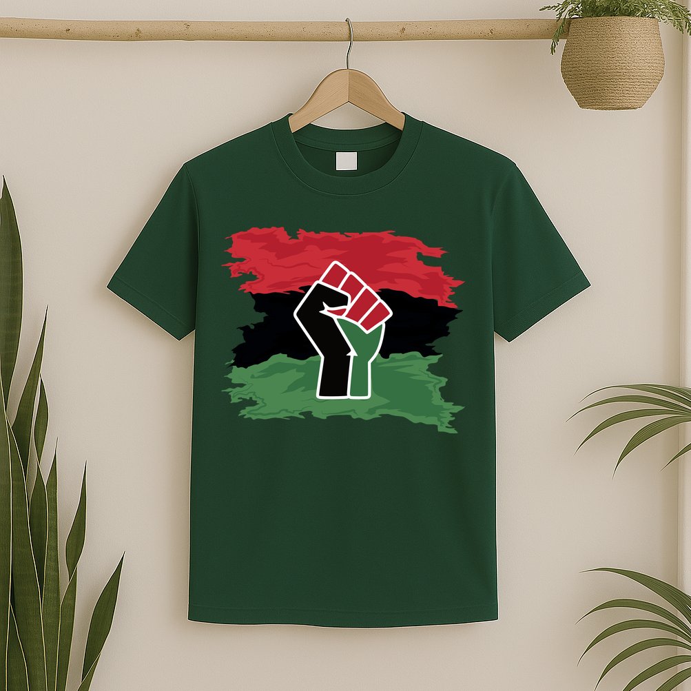 Pan African Flag Black Fist U.N.I.A. Flag T-Shirt
