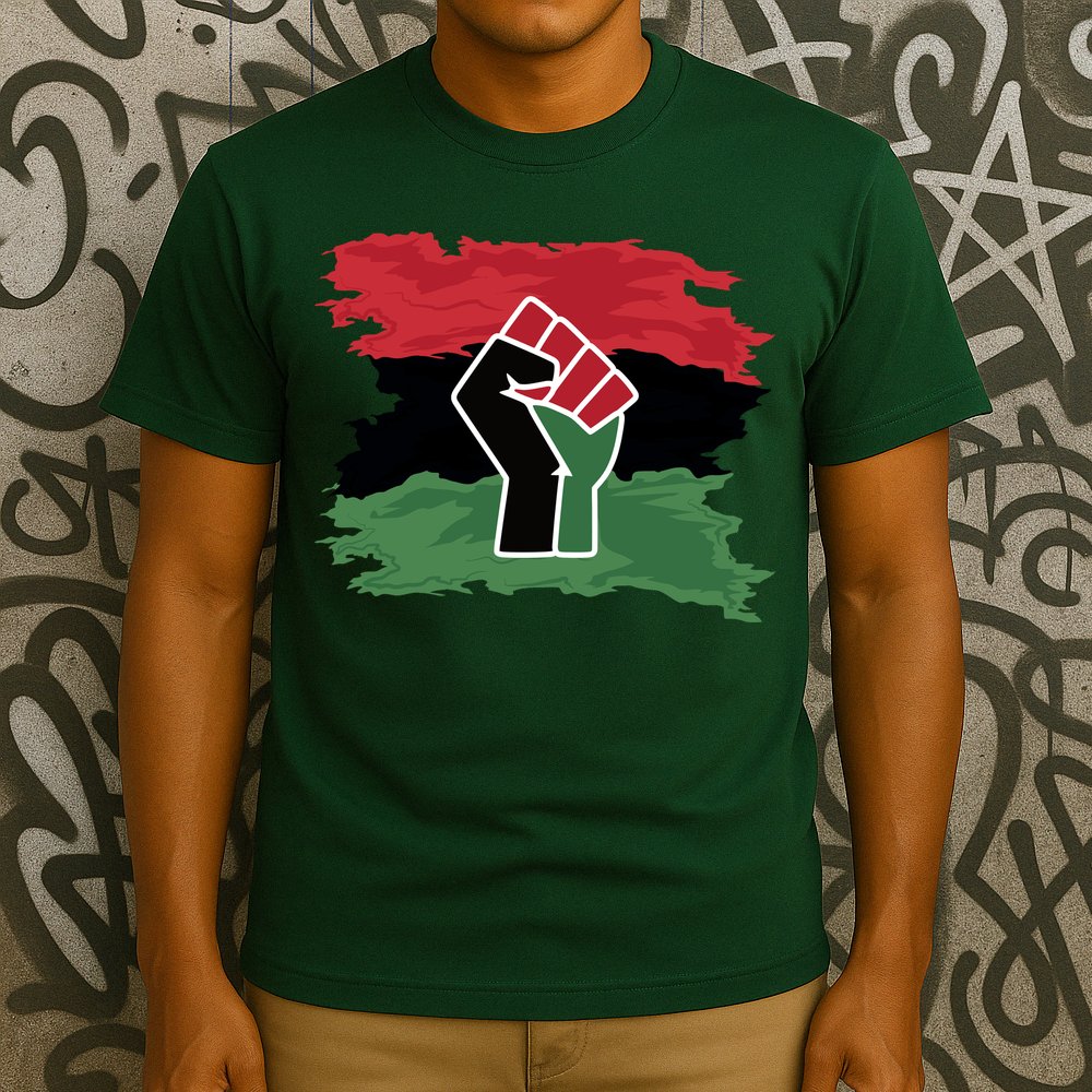 Pan African Flag Black Fist U.N.I.A. Flag T-Shirt