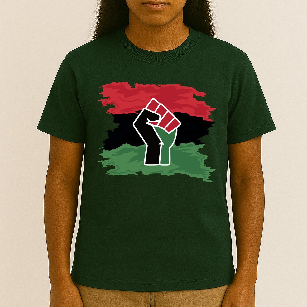 Pan African Flag Black Fist U.N.I.A. Flag T-Shirt