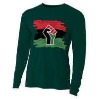 Pan African Flag Black Fist U.N.I.A. Flag Cooling Performance Long Sleeve Crew