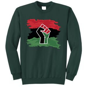 Pan African Flag Black Fist U.N.I.A. Flag Tall Sweatshirt