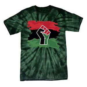 Pan African Flag Black Fist U.N.I.A. Flag Tie-Dye T-Shirt