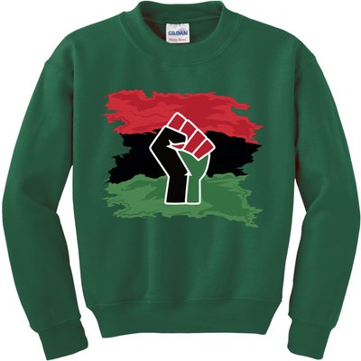 Pan African Flag Black Fist U.N.I.A. Flag Kids Sweatshirt