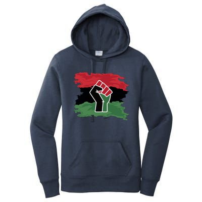 Pan African Flag Black Fist U.N.I.A. Flag Women's Pullover Hoodie