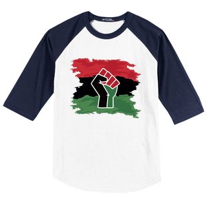 Pan African Flag Black Fist U.N.I.A. Flag Baseball Sleeve Shirt