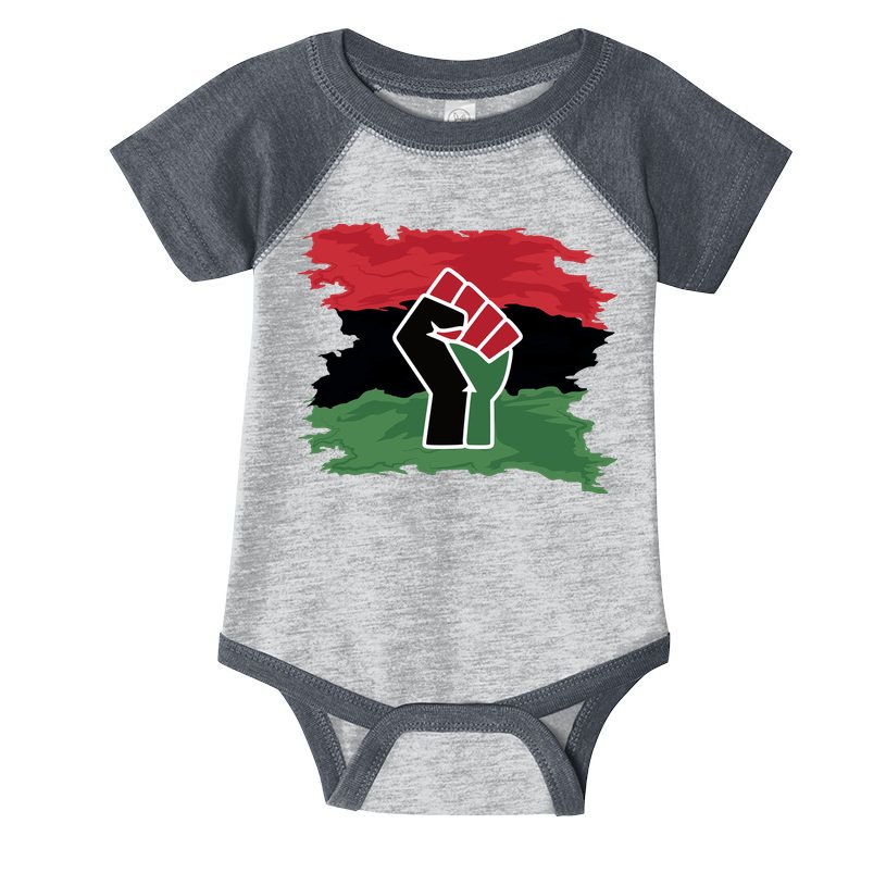 Pan African Flag Black Fist U.N.I.A. Flag Infant Baby Jersey Bodysuit