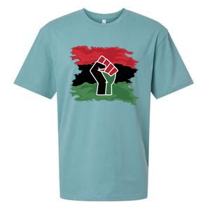 Pan African Flag Black Fist U.N.I.A. Flag Sueded Cloud Jersey T-Shirt