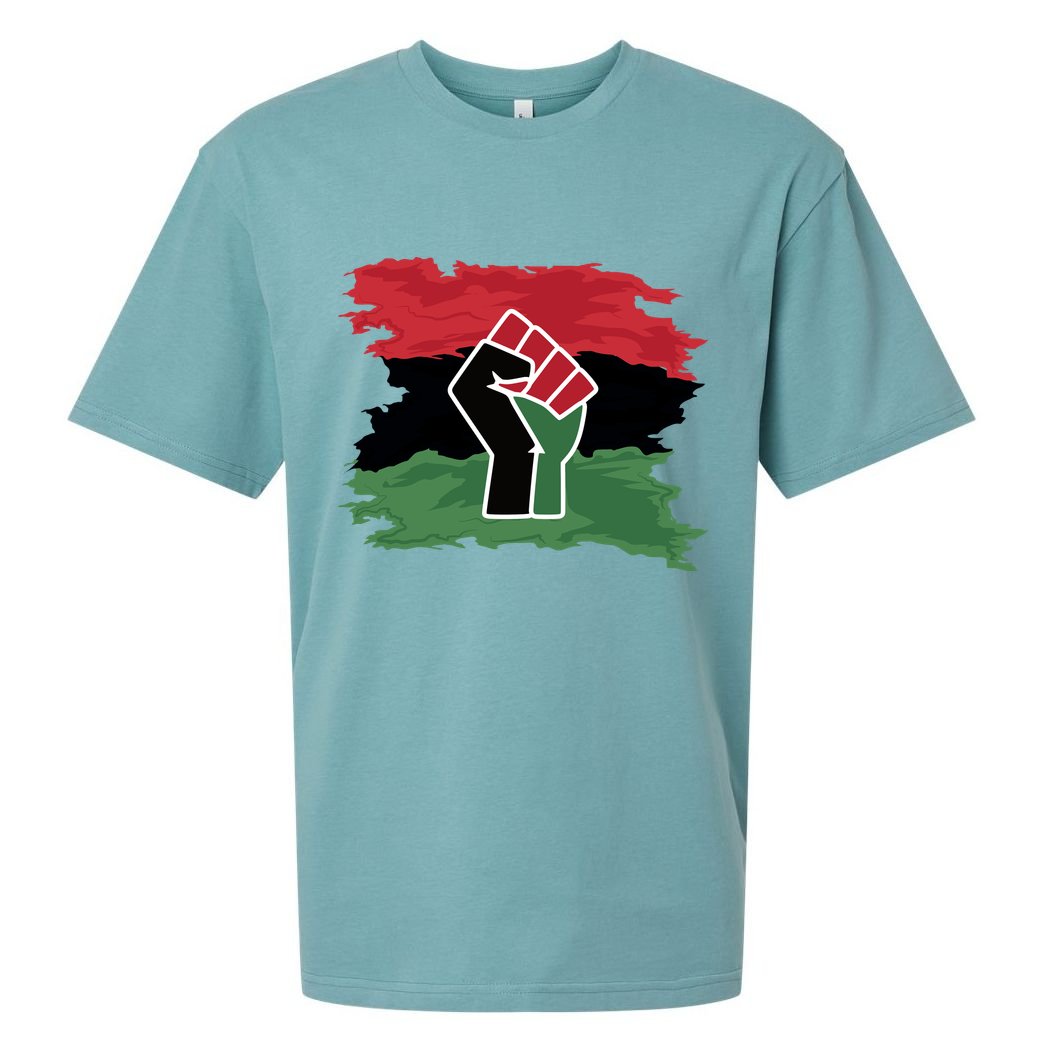 Pan African Flag Black Fist U.N.I.A. Flag Sueded Cloud Jersey T-Shirt