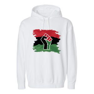 Pan African Flag Black Fist U.N.I.A. Flag Garment-Dyed Fleece Hoodie