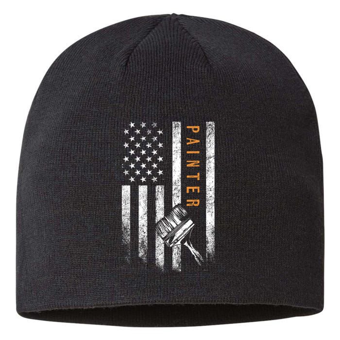 Painter American Flag Design Painting Sustainable Beanie