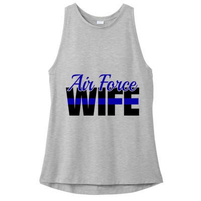 Proud Air Force Wife Gift Usaf Patriotic Military Family Funny Gift Ladies PosiCharge Tri-Blend Wicking Tank