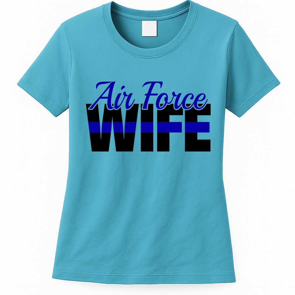 Proud Air Force Wife Gift Usaf Patriotic Military Family Funny Gift Womens T-Shirt