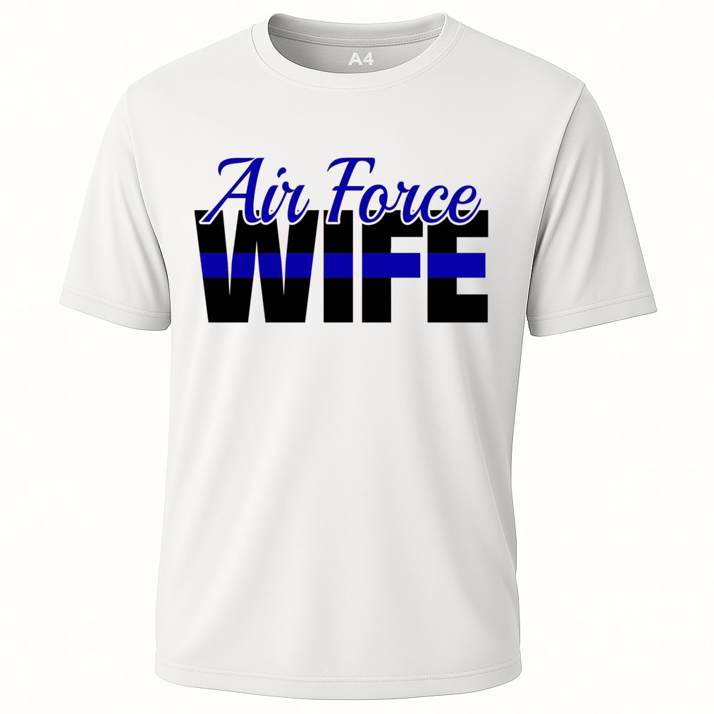 Proud Air Force Wife Gift Usaf Patriotic Military Family Funny Gift Cooling Performance Crew T-Shirt