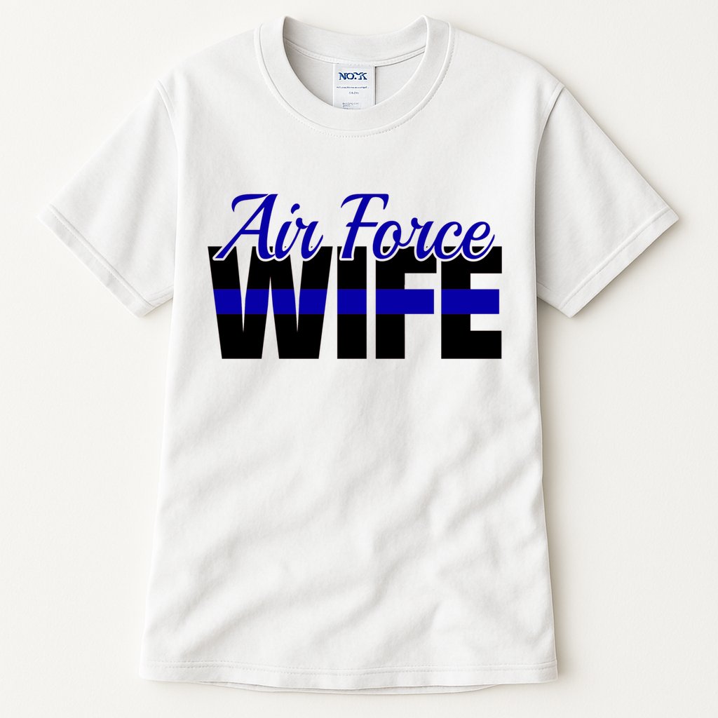 Proud Air Force Wife Gift Usaf Patriotic Military Family Funny Gift Tall T-Shirt