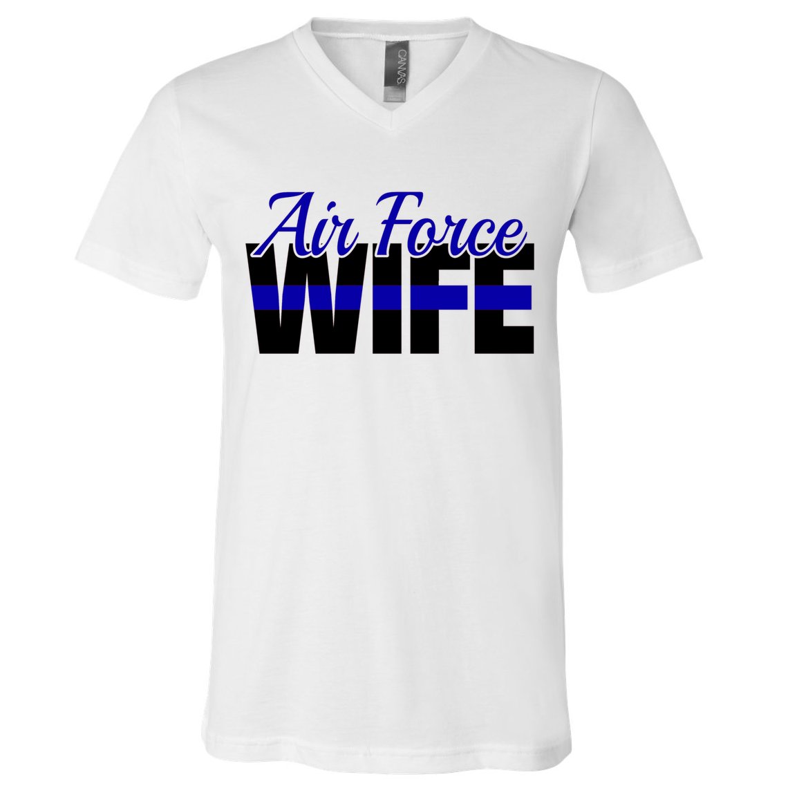 Proud Air Force Wife Gift Usaf Patriotic Military Family Funny Gift V-Neck T-Shirt