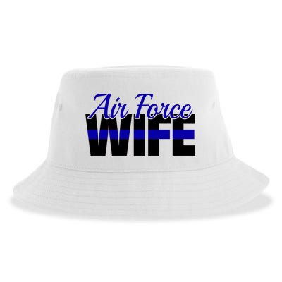 Proud Air Force Wife Gift Usaf Patriotic Military Family Funny Gift Sustainable Bucket Hat