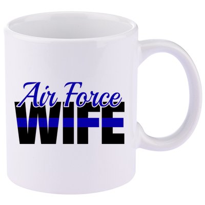 Proud Air Force Wife Gift Usaf Patriotic Military Family Funny Gift 11oz C Handle Ceramic Mug