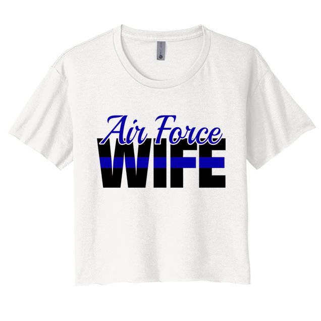 Proud Air Force Wife Gift Usaf Patriotic Military Family Funny Gift Crop Top