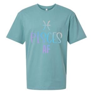 Pisces Af Funny Zodiac Sign Pisces Astrology Sign Gift Sueded Cloud Jersey T-Shirt