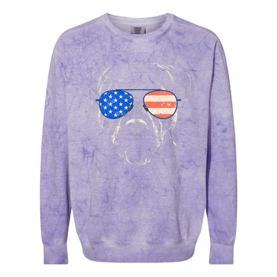 Pitbull American Flag 4th Of July Pitbull Dad Mom Dog Lover Colorblast Crewneck Sweatshirt