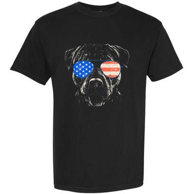 Pitbull American Flag 4th Of July Pitbull Dad Mom Dog Lover Garment-Dyed Heavyweight T-Shirt