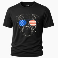 Pitbull American Flag 4th Of July Pitbull Dad Mom Dog Lover Cooling Performance Crew T-Shirt