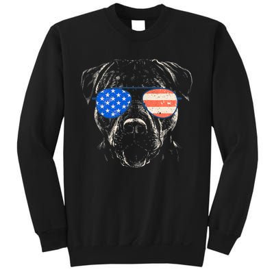 Pitbull American Flag 4th Of July Pitbull Dad Mom Dog Lover Sweatshirt