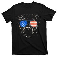 Pitbull American Flag 4th Of July Pitbull Dad Mom Dog Lover T-Shirt