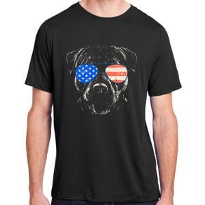 Pitbull American Flag 4th Of July Pitbull Dad Mom Dog Lover Adult ChromaSoft Performance T-Shirt