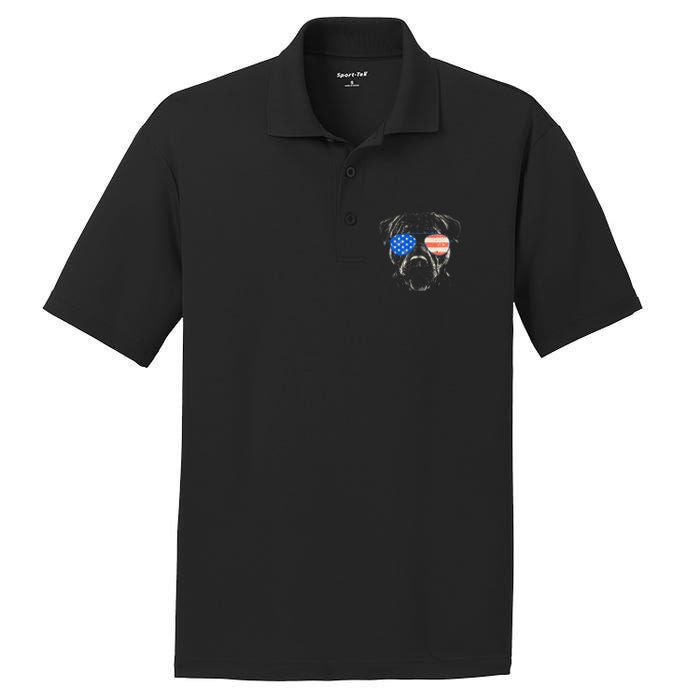 Pitbull American Flag 4th Of July Pitbull Dad Mom Dog Lover PosiCharge RacerMesh Polo