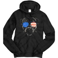 Pitbull American Flag 4th Of July Pitbull Dad Mom Dog Lover Tie Dye Hoodie