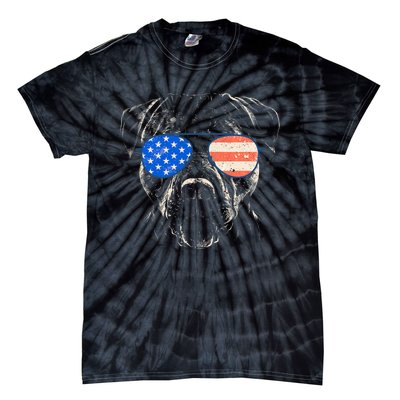 Pitbull American Flag 4th Of July Pitbull Dad Mom Dog Lover Tie-Dye T-Shirt